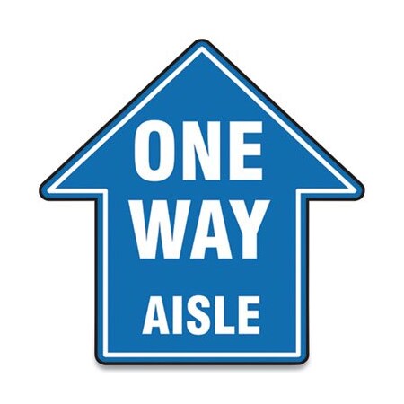 Accuform SLIP-GARD SOCIAL DISTANCE FLOOR SIGNS, 17 X 17, inONE WAY AISLEin, BLUE, 25PK MFS466ESP